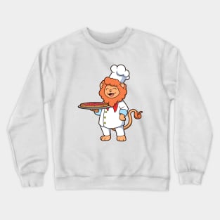 Lion is pizza maker Crewneck Sweatshirt